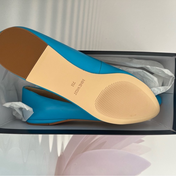 Nine West Speakup Round Toe Slip-on Ballet Flats Blue 7 - Picture 5 of 6